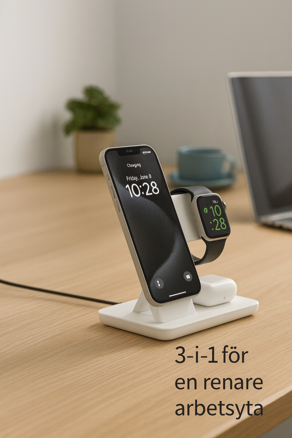 Hopfällbar laddstation- 3 i 1